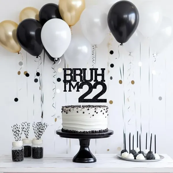 Black_Bruh_I'M_22_Black_Glitter_Cake_Topper_|_Happy_22Th_Born_Day_|_It'S_My_22Th_Birthday_|_Cool_Party_Decoration_For_Kids