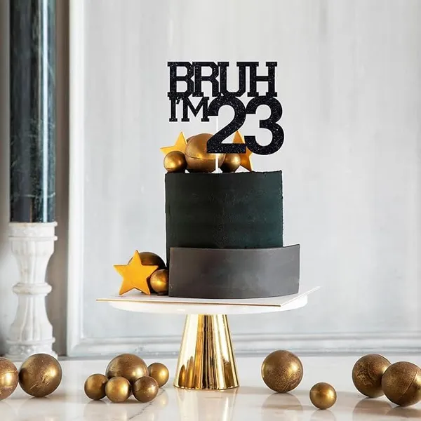 Black_Bruh_I'M_23_Black_Glitter_Cake_Topper_|_Happy_23Th_Born_Day_|_It'S_My_23Th_Birthday_|_Cool_Party_Decoration_For_Kids