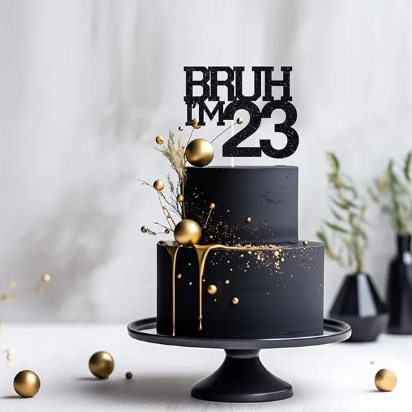 Black_Bruh_I'M_23_Black_Glitter_Cake_Topper_|_Happy_23Th_Born_Day_|_It'S_My_23Th_Birthday_|_Cool_Party_Decoration_For_Kids