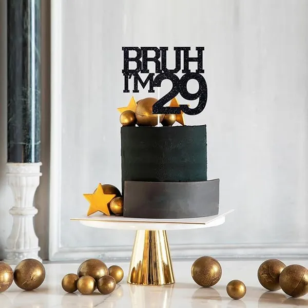 Black_Bruh_I'M_29_Black_Glitter_Cake_Topper_|_Happy_29Th_Born_Day_|_It'S_My_29Th_Birthday_|_Cool_Party_Decoration_For_Kids