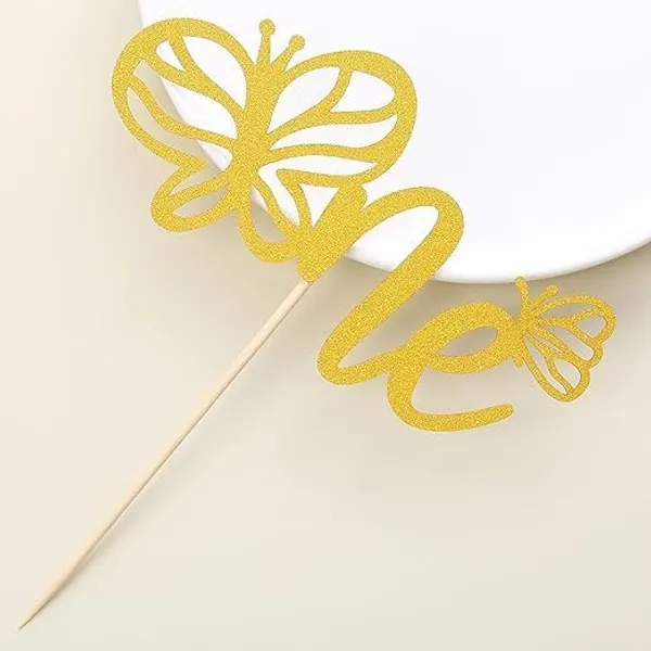 Gold_Glitter_Cake_Topper_|_One_Butterfly_Cake_Topper_For_First_Birthday_|_Cake_Decoration_|_First_Anniversary_Cake_Decoration_|_Cake_Decorating_Supplies/Pack_Of_1_/_Golden_Color