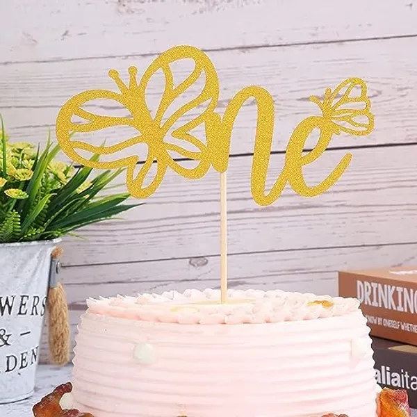 Gold_Glitter_Cake_Topper_|_One_Butterfly_Cake_Topper_For_First_Birthday_|_Cake_Decoration_|_First_Anniversary_Cake_Decoration_|_Cake_Decorating_Supplies/Pack_Of_1_/_Golden_Color