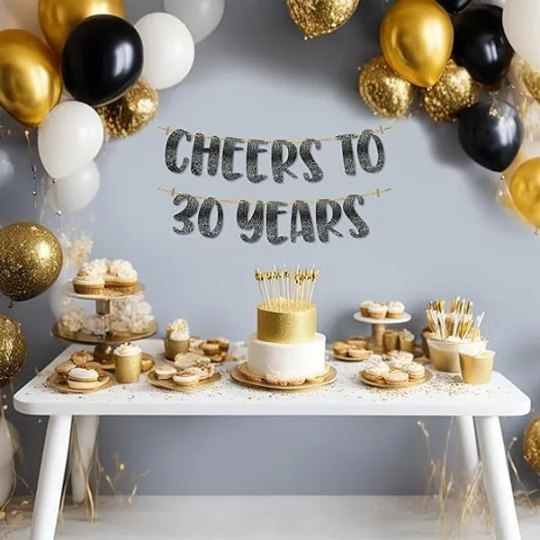 Black_Cheers_To_30_Years_Banner_|_30Th_Birthday_Party_Black_Glitter_Banner_|_Party_Decorations_And_Supplies_|_Wedding_Anniversary_Decorations_|_Pre-Strung_|_No_Diy_Required