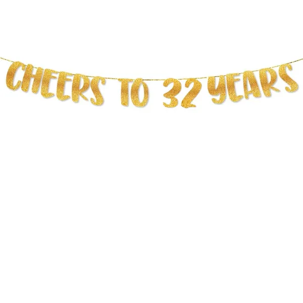 Gold_Cheers_To_32_Years_Banner_|_32Nd_Birthday_Party_Golden_Glitter_Banner_|_Party_Decorations_And_Supplies_|_Wedding_Anniversary_Decorations_|_Pre-Strung