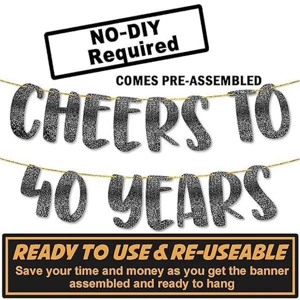 Black_Cheers_To_40_Years_Banner_|_40Th_Birthday_Party_Black_Glitter_Banner_|_Party_Decorations_And_Supplies_|_Wedding_Anniversary_Decorations_|_Pre-Strung_|_No_Diy_Required