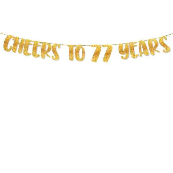 Gold_Cheers_To_77_Years_Banner_|_77Th_Birthday_Party_Golden_Glitter_Banner_|_Party_Decorations_And_Supplies_|_Wedding_Anniversary_Decorations_|_Pre-Strung