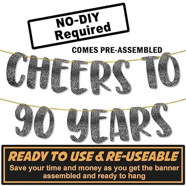 Black_Cheers_To_90_Years_Banner_|_90Th_Birthday_Party_Black_Glitter_Banner_|_Party_Decorations_And_Supplies_|_Wedding_Anniversary_Decorations_|_Pre-Strung_|_No_Diy_Required