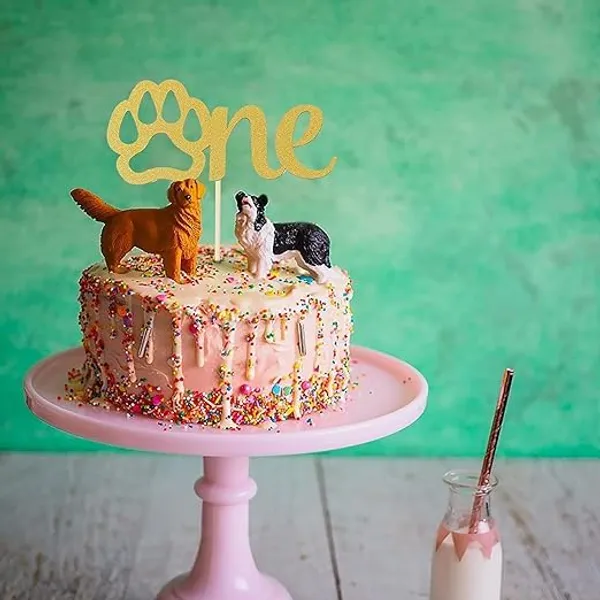 Red_Red_Glitter_Cake_Topper_|_Single-Sided_Dog_Paw_Cake_Topper_For_First_Birthday_|_Cake_Decoration_|_Photo_Booth_Props_|_Smach_Cake_Decoration/Red_Color