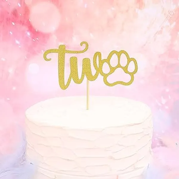 Gold_Rose_Gold_Glitter_Cake_Topper_|_Single-Sided_Dog_Paw_Cake_Topper_For_Second_Birthday_|_Cake_Decoration_|_Photo_Booth_Props_|_Smach_Cake_Decoration