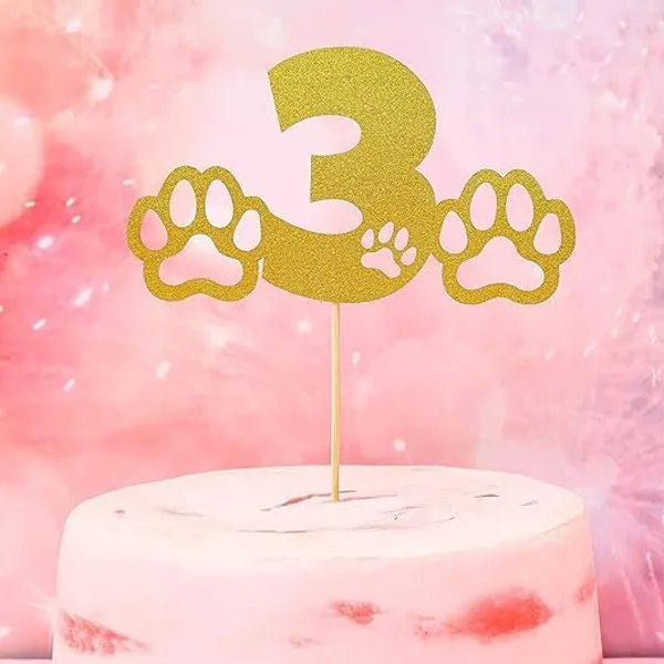 Red_Red_Glitter_Cake_Topper_|_Single-Sided_Dog_Paw_Cake_Topper_For_Third_Birthday_|_Cake_Decoration_|_Photo_Booth_Props_|_Smach_Cake_Decoration/Red_Color