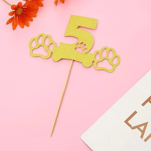 Silver_Silver_Glitter_Cake_Topper_|_Single-Sided_Dog_Paw_Cake_Topper_For_Fifth_Birthday_|_Cake_Decoration_|_Photo_Booth_Props_|_Smach_Cake_Decoration/Silver_Color