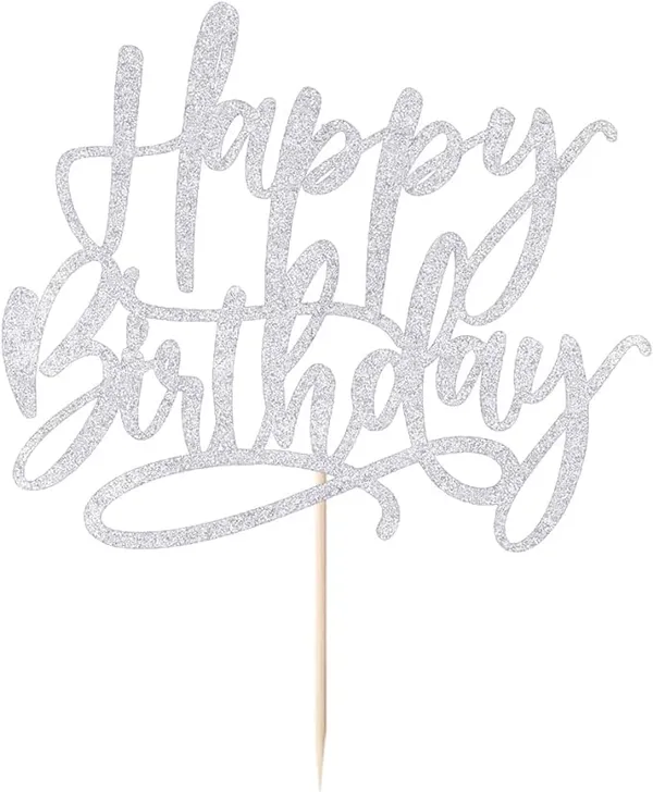 Silver_Happy_Birthday_Cake_Topper_|_Silver_Color_Glitter_Cake_Topper_|_Glitter_Cake_Decoration_|_B'Day_Celebration/Silver_Color