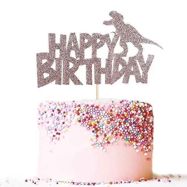 Multicollor_Happy_Birthday_Cake_Topper_|_Orange_Glitter_Dinosaur_Cake_Topper_|_Animal_Theme_Party_Cake_Decoration_|_Jungle_Theme_Celebration
