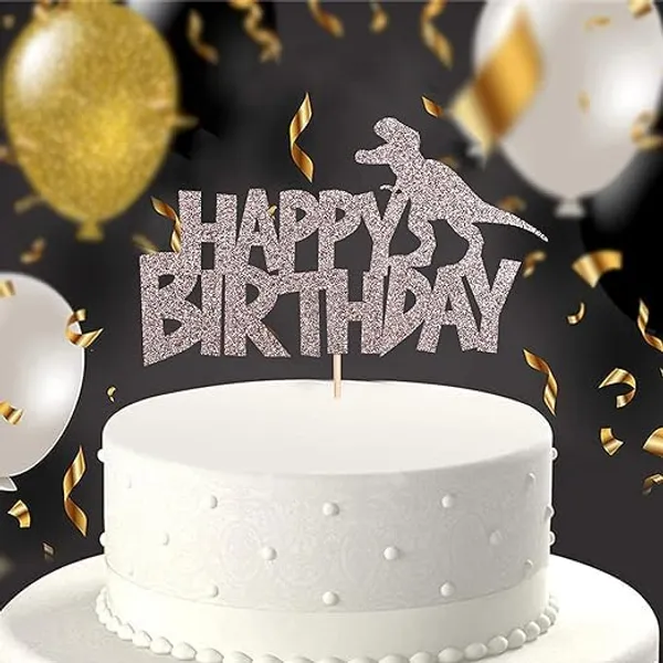 Multicollor_Happy_Birthday_Cake_Topper_|_Orange_Glitter_Dinosaur_Cake_Topper_|_Animal_Theme_Party_Cake_Decoration_|_Jungle_Theme_Celebration