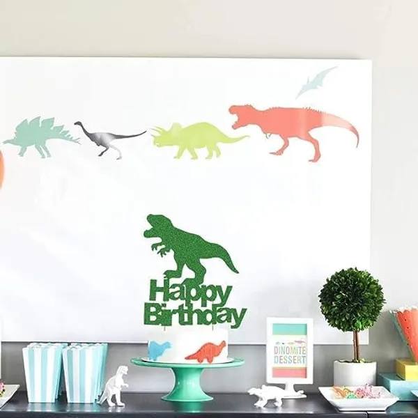 Multi_Happy_Birthday_Dinosaur_Cake_Topper_|_Green_Glitter_Jurassic_Dinosaur_Cake_Topper_|_Animal_Theme_Party_Cake_Decoration_|_Jungle_Theme_Celebration