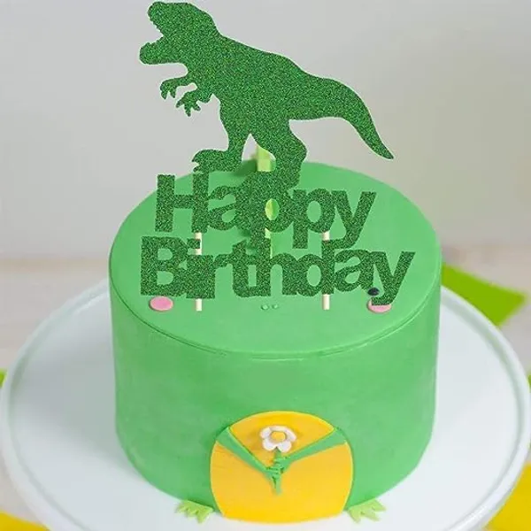 Multi_Happy_Birthday_Dinosaur_Cake_Topper_|_Green_Glitter_Jurassic_Dinosaur_Cake_Topper_|_Animal_Theme_Party_Cake_Decoration_|_Jungle_Theme_Celebration