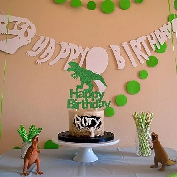 Multi_Happy_Birthday_Dinosaur_Cake_Topper_|_Green_Glitter_Jurassic_Dinosaur_Cake_Topper_|_Animal_Theme_Party_Cake_Decoration_|_Jungle_Theme_Celebration
