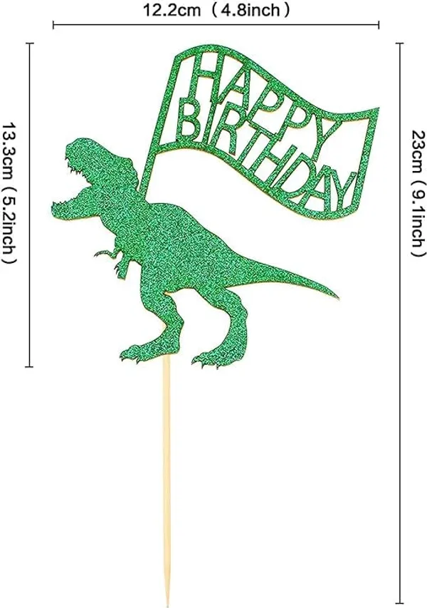 Multi_Happy_Birthday_Dinosaur_Cake_Topper_|_Green_Glitter_T-Rex_Dinosaur_Cake_Topper_|_Animal_Theme_Party_Cake_Decoration_|_Jungle_Theme_Celebration