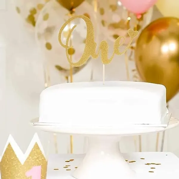 Gold_Heart_One_Cake_Topper_|_Gold_Glitter_Cake_Topper_For_1St_Birthday_|_Birthday_Party_Cake_Decoration_|_Single_Sided_Cake_|_Smash_Decoration_|_Photo_Booth_Props