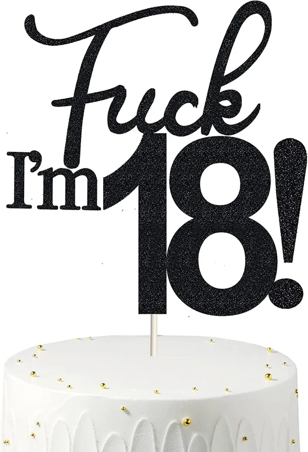 Multi_18_Cake_Topper_|_Black_Glitter_Cake_Topper_For_18Th_Birthday_|_Happy_Birthday_Cake_Topper_|_Funny_18Th_Cake_Topper/Black