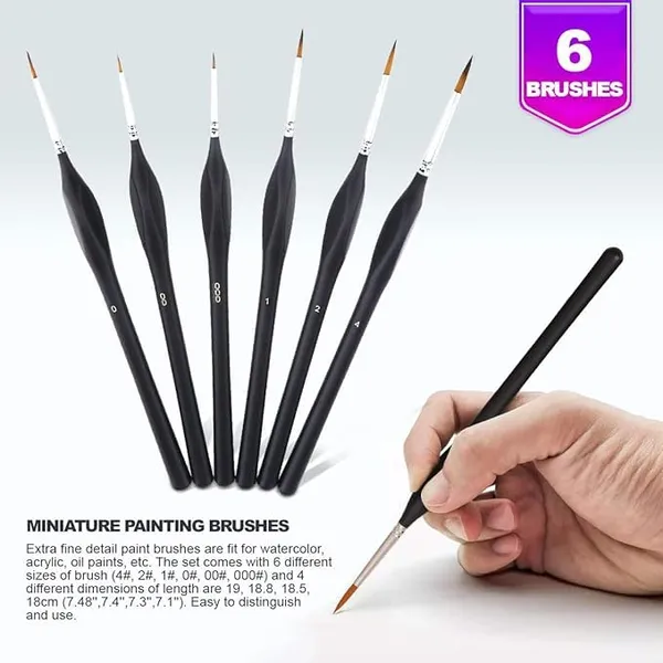 Multicollor_6Pcs_Detail_Paint_Brush_Set_|_Small_Paint_Miniature_Brushes_|_Fine_Tip_|_Micro_Detail_Painting_Brush_Kit_|_Brush_For_Paper_Canvas