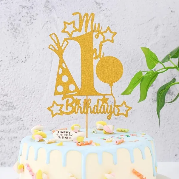 Gold_My_1St_Birthday_Cake_Topper_|_Gold_Glitter_Cake_Topper_For_1St_Birthday_|_First_Anniversary_Party_Decor_|_Single-Sided_Glitter_Cake_Topper_|_Smash_Cake_Decoration_|_Photo_Booth_Props