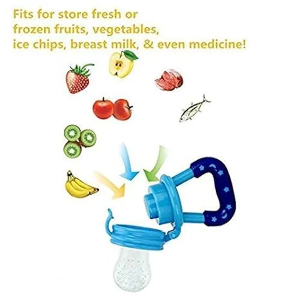 Multi_Baby_Fruit_Pacifier_|_Food_Feeder_|_Food_&_Fruit_Feeding_Teether_For_Toddler_|_Silicone_Teething_Toy_With_Pacifiers_|_Infant/Newborn_Nibbler_Cover_Set_|_Assorted_Color/Pack_Of_3