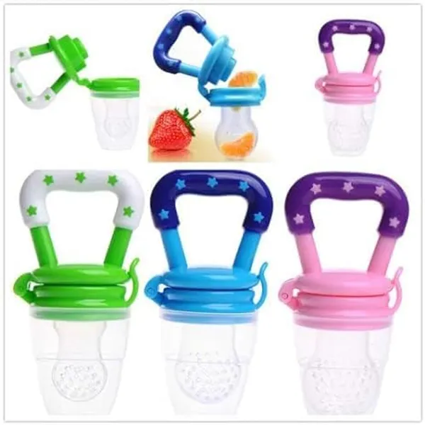 Multi_Baby_Fruit_Pacifier_|_Food_Feeder_|_Food_&_Fruit_Feeding_Teether_For_Toddler_|_Silicone_Teething_Toy_With_Pacifiers_|_Infant/Newborn_Nibbler_Cover_Set_|_Assorted_Color/Pack_Of_3