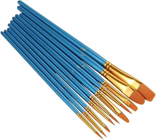Multicollor_10Pcs_Paint_Brushes_Set_|_Oil_Paint_Brushes_|_Watercolor_Paint_Brush_|_Gouache_Painting_|_Acrylic_Painting