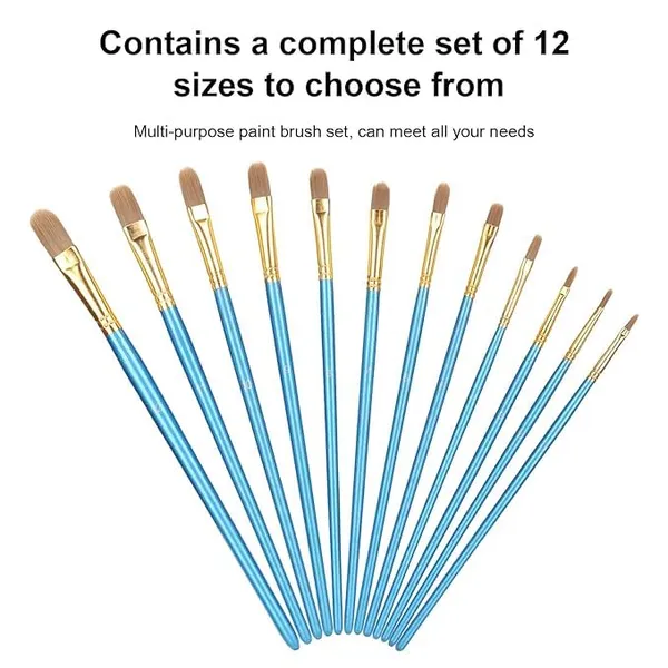 Multicollor_12Pcs_Paint_Brushes_Set_|_Oil_Paint_Brushes_|_Watercolor_Paint_Brush_|_Gouache_Painting_|_Acrylic_Painting