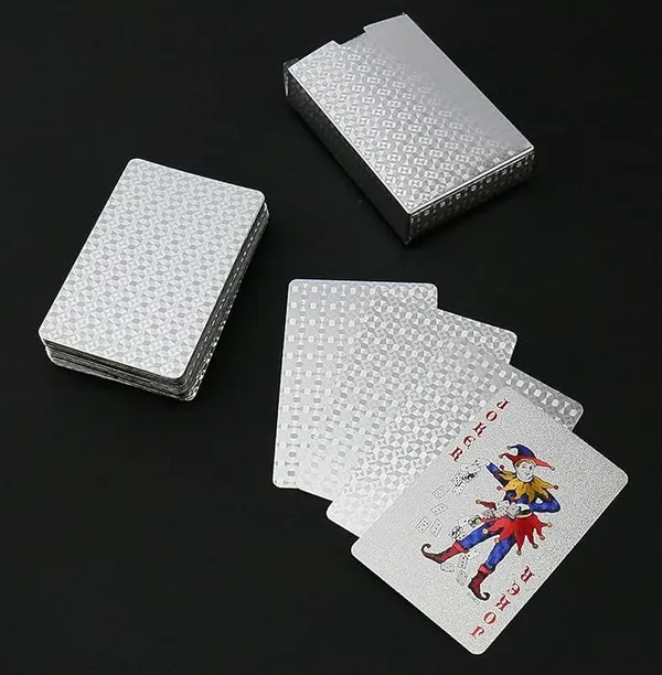 Silver_Deck_Poker_Card_|_Waterproof_Silver_Foil_Playing_Cards_|_Perfect_For_Party_And_Game_|_Foil_Deck_|_Washable_Flexible_For_Adults,_Family,_Game_And_Party