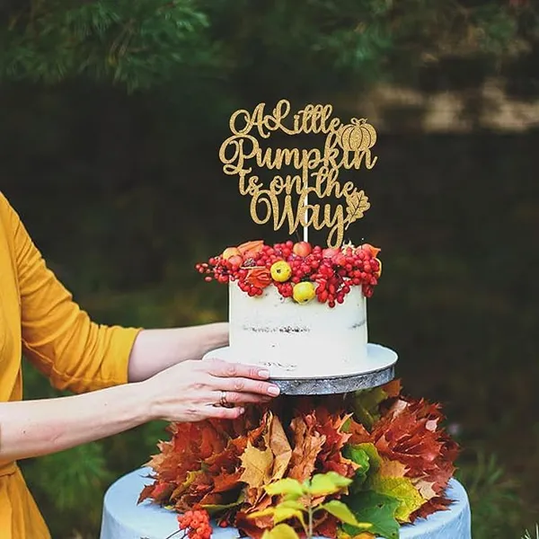 Gold_A_Little_Pumpkin_Is_On_The_Way_Cake_Topper_|_Gold_Glitter_Cake_Topper_|_Pumpkin_Theme_Party_Cake_Decoration_|_Pumpkin_Theme_Celebration