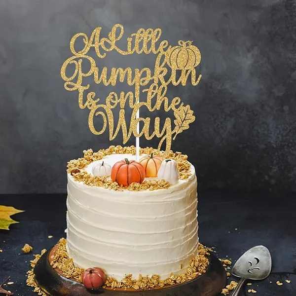 Gold_A_Little_Pumpkin_Is_On_The_Way_Cake_Topper_|_Gold_Glitter_Cake_Topper_|_Pumpkin_Theme_Party_Cake_Decoration_|_Pumpkin_Theme_Celebration