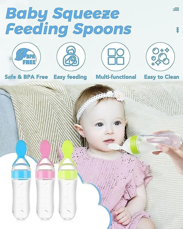 Multi_Silicon_Spoon_Squeeze_Feeder_|_Baby_Food_Feeder_Bottle_|_Feeding_Spoons_|_Baby_Feeding_Supplies_|_Food_Dispensing_Spoon_For_Toddlers_|_Baby_Feeders_For_Baby_Food/Assorted_Color