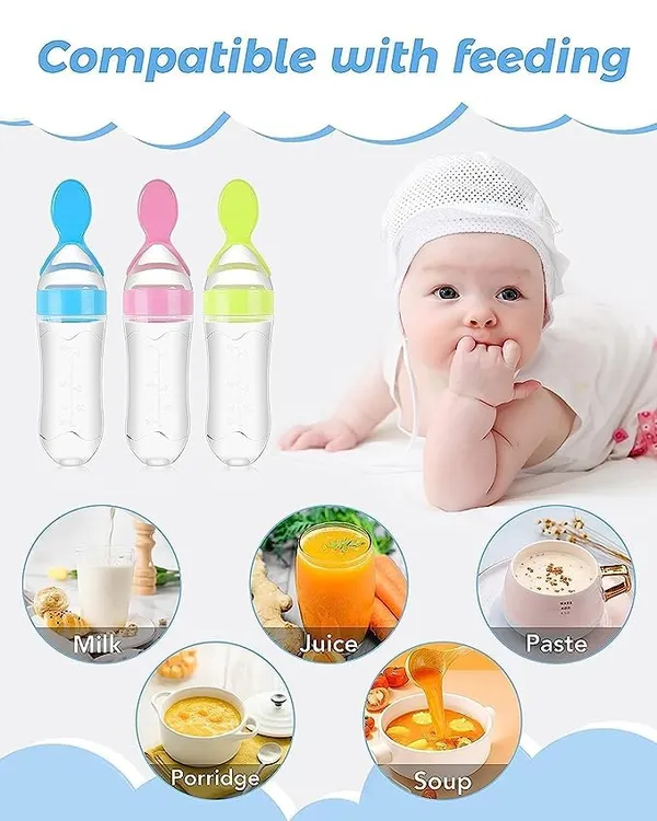 Multi_Silicon_Spoon_Squeeze_Feeder_|_Baby_Food_Feeder_Bottle_|_Feeding_Spoons_|_Baby_Feeding_Supplies_|_Food_Dispensing_Spoon_For_Toddlers_|_Baby_Feeders_For_Baby_Food/Assorted_Color