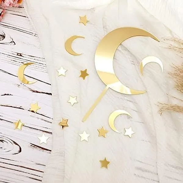 Gold_Star_Moon_Cake_Topper_|_Celestial_Golden_Cake_Topper_|_Birthday_Party_Decoration_Supplies_|_Smash_Cake_Decoration_|_Photo_Booth_Props_|_Acrylic_Mirror_Gold
