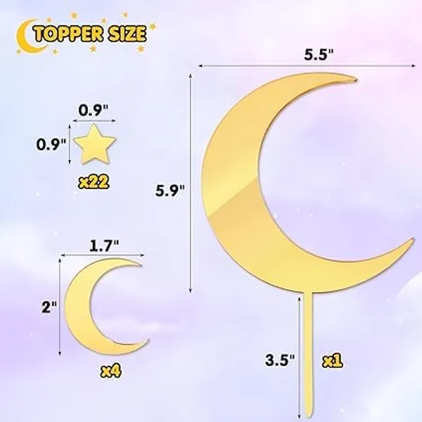 Gold_Star_Moon_Cake_Topper_|_Celestial_Golden_Cake_Topper_|_Birthday_Party_Decoration_Supplies_|_Smash_Cake_Decoration_|_Photo_Booth_Props_|_Acrylic_Mirror_Gold
