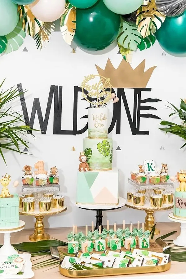 Gold_Wild_One_Cake_Topper_|_Jungle_Theme_1St_Birthday_Party_Decoration_|_Gold_Glitter_Cake_Topper_For_First_Birthday_|_Safari_And_Animal_Theme_Party_Supplies