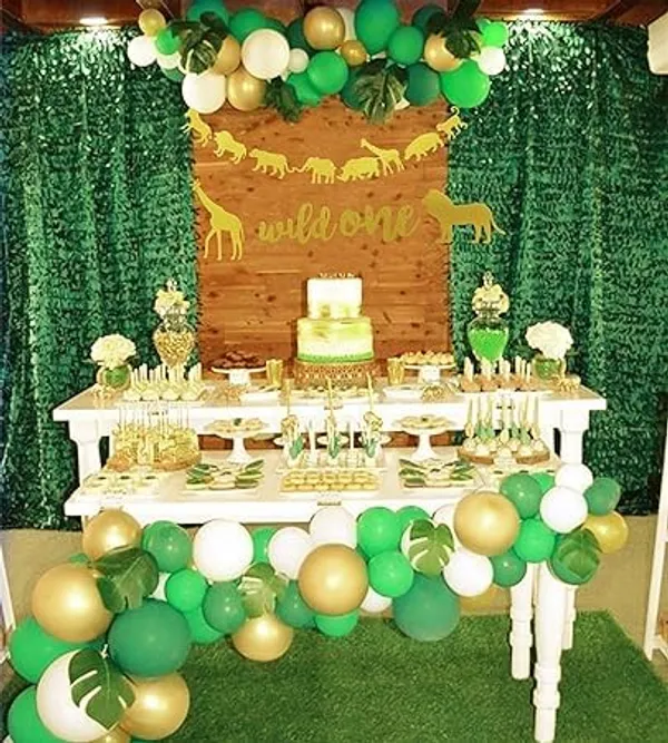 Gold_Wild_One_Banner_|_Gold_Glitter_Birthday_Garland_|_Jungle_Safari_Theme_Party_Decor_|_Pre-Strung_Gold_Glitter_Wild_Animals_Theme_Banner_|_Kids_Birthday_Party_Decor