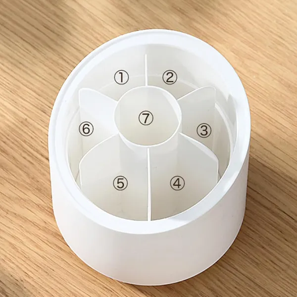 Multi_Milulugo_Makeup_Brush_Holder_With_Lid,_Rotating_Dustproof_Makeup_Brushes_Organizer,_7_Slots_360-Degree_Spinning_Pencil_Pen_Desk_Organizers(White)