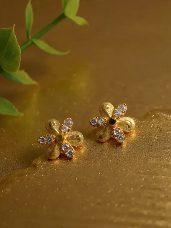 Elegant_Gold_Plated_Flower_Stud_Earrings_With_Sparkling_Zirconia_Accents_For_Women