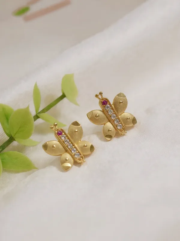 Gold_Plated_Butterfly_Stud_Earrings_With_Ruby_And_Cubic_Zirconia_Stones_For_Women