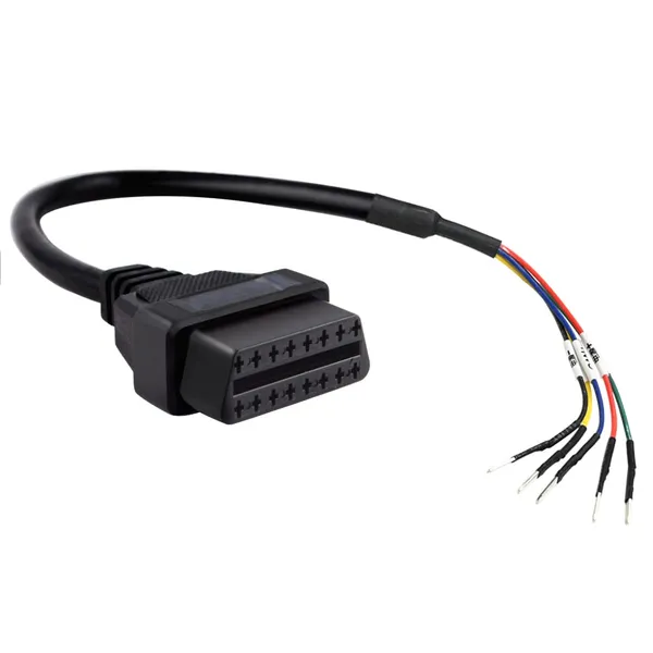 OBD_OBDII_OBD2_16_Pin_Female_Connector_K_+_CAN_K_Line_Jumper_Tester_Cable_Universal_Pigtail_DIY_Mobley_Adapter_for_Motorcycle_Car_Truck_1ft_Feet_30cm/12
