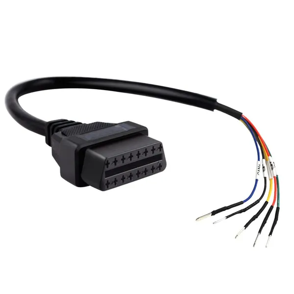 OBD_OBDII_OBD2_16_Pin_Female_Connector_K_+_CAN_K_Line_Jumper_Tester_Cable_Universal_Pigtail_DIY_Mobley_Adapter_for_Motorcycle_Car_Truck_1ft_Feet_30cm/12