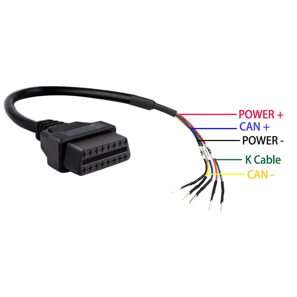 OBD_OBDII_OBD2_16_Pin_Female_Connector_K_+_CAN_K_Line_Jumper_Tester_Cable_Universal_Pigtail_DIY_Mobley_Adapter_for_Motorcycle_Car_Truck_1ft_Feet_30cm/12