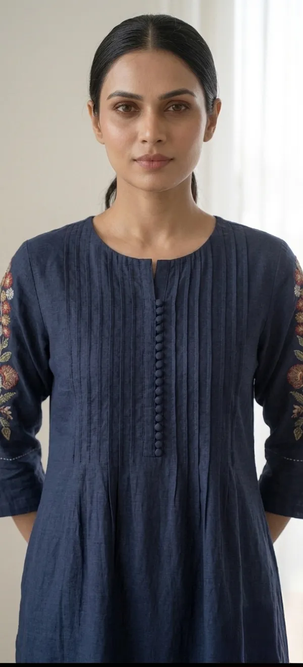 BLUE_PINTEX_AND_THREAD_WORK_COTTON_KURTA_SET