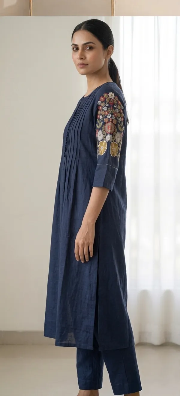 BLUE_PINTEX_AND_THREAD_WORK_COTTON_KURTA_SET