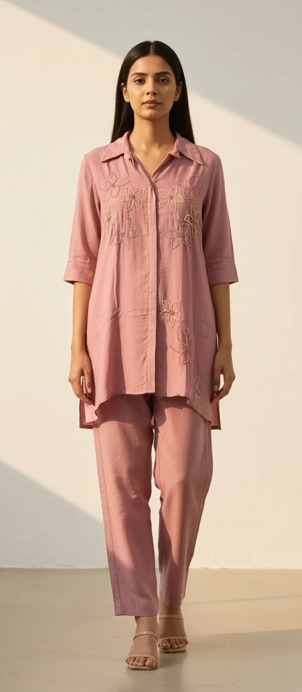 Pink_Hand_Work_Mul_Chanderi_Coord_Set_For_Women