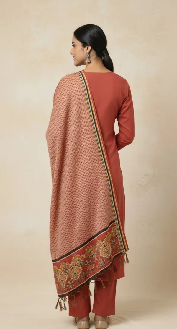 Brown_Aplique_Cotton_Kurta_Set_With_Dupatta_For_Women