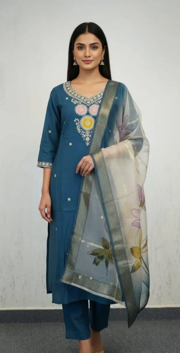 Blue_Thread_Work_Silk_Suit_Banarsi_Dupatta_For_Women